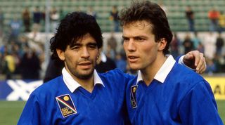 Diego Maradona and Lothar Matthaus