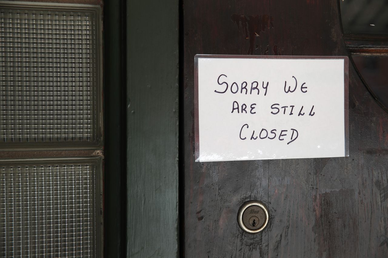 A store closed sign