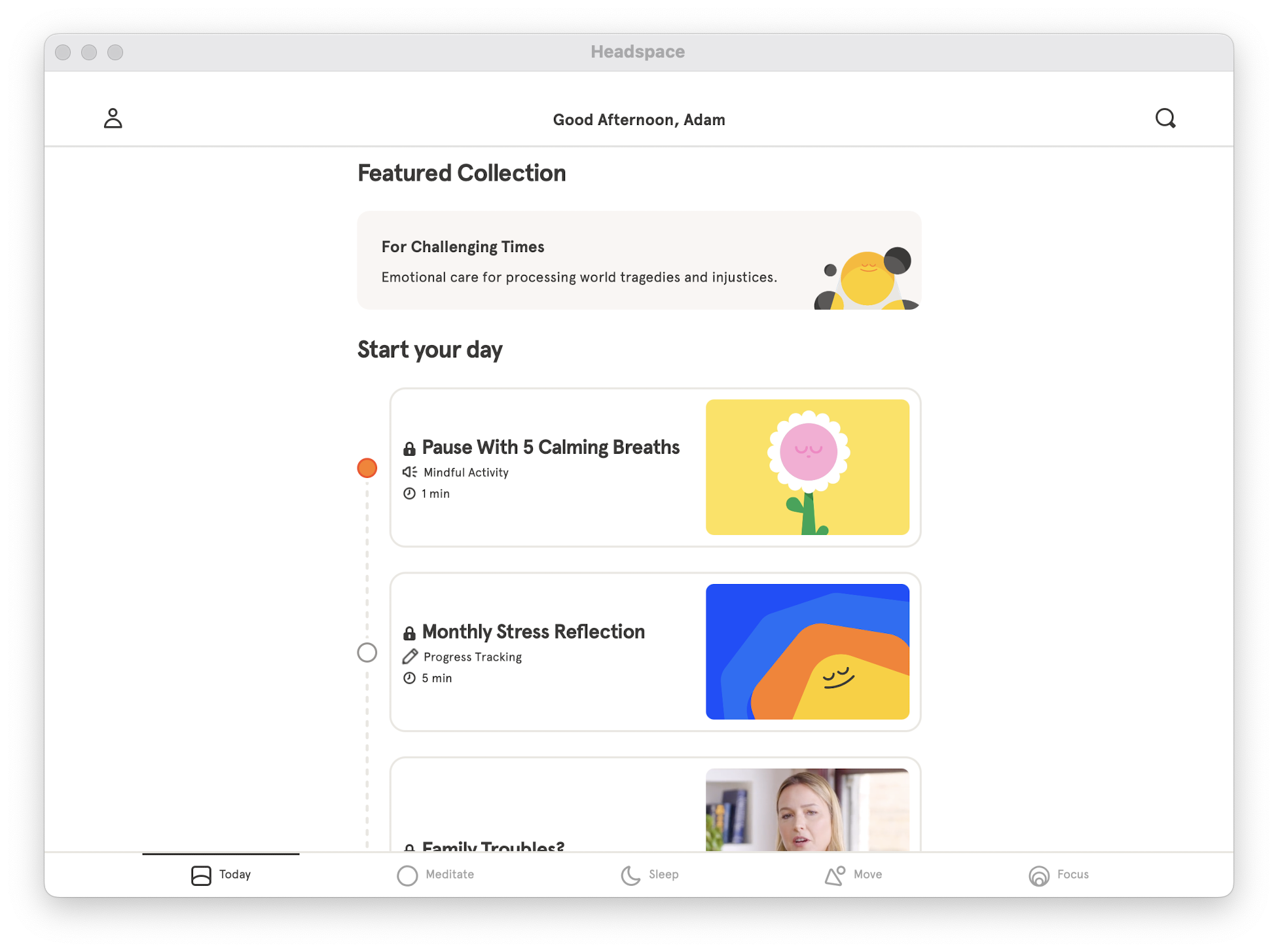 Headspace On M1 Mac Screenshot