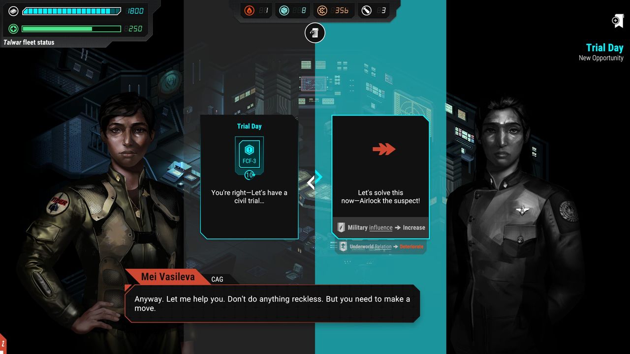 Screenshot from the video game "Battlestar Galactica: Scattered Hopes."