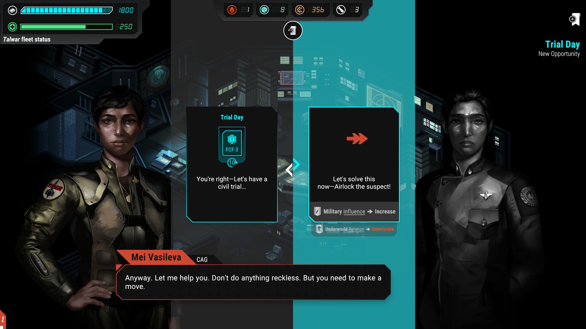 Screenshot from the video game "Battlestar Galactica: Scattered Hopes."