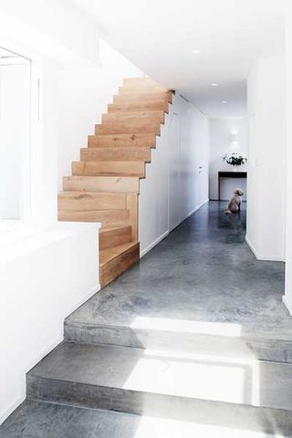polished concrete staircase