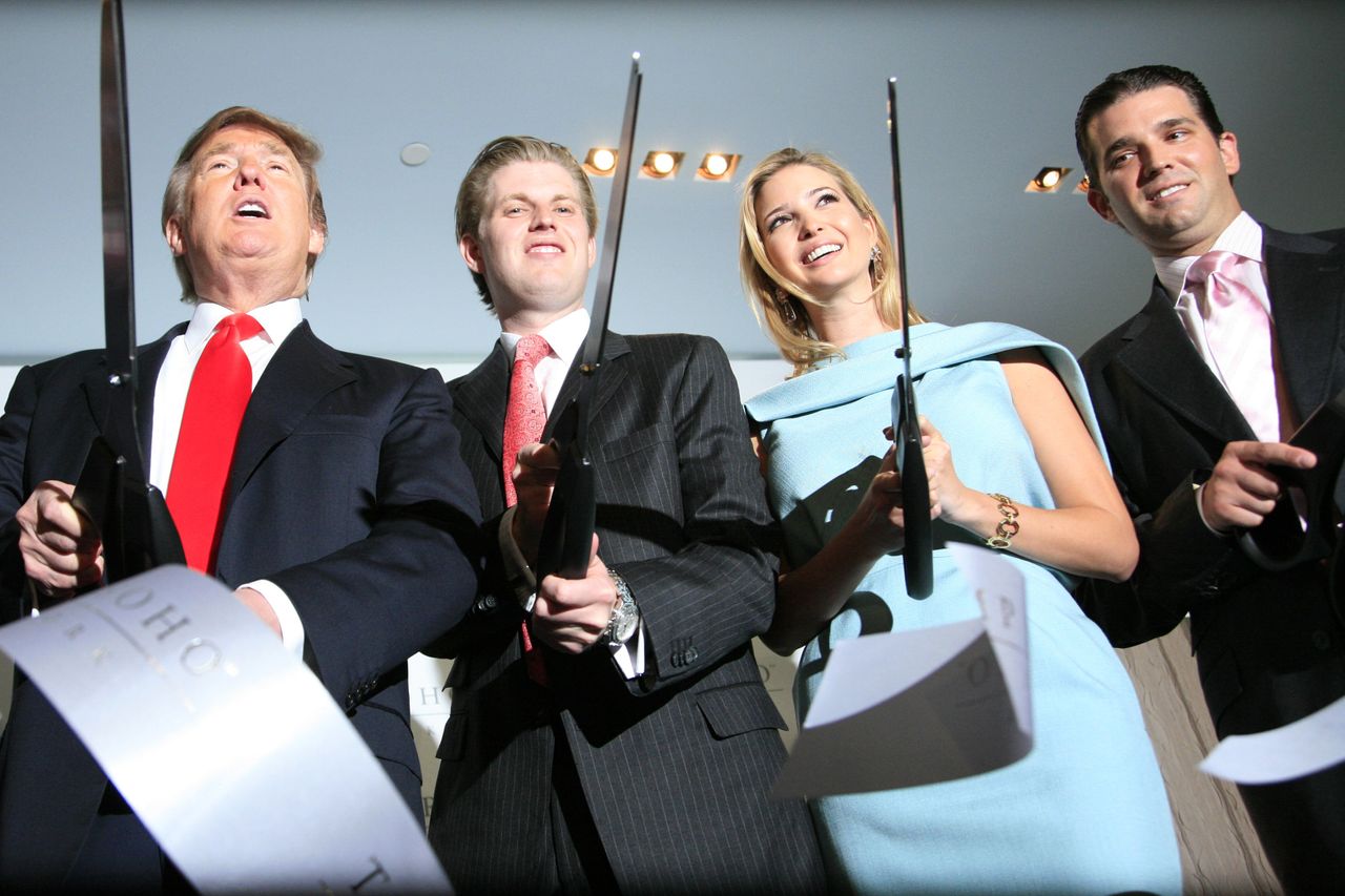 Donald Trump and his children open Trump Soho New York.