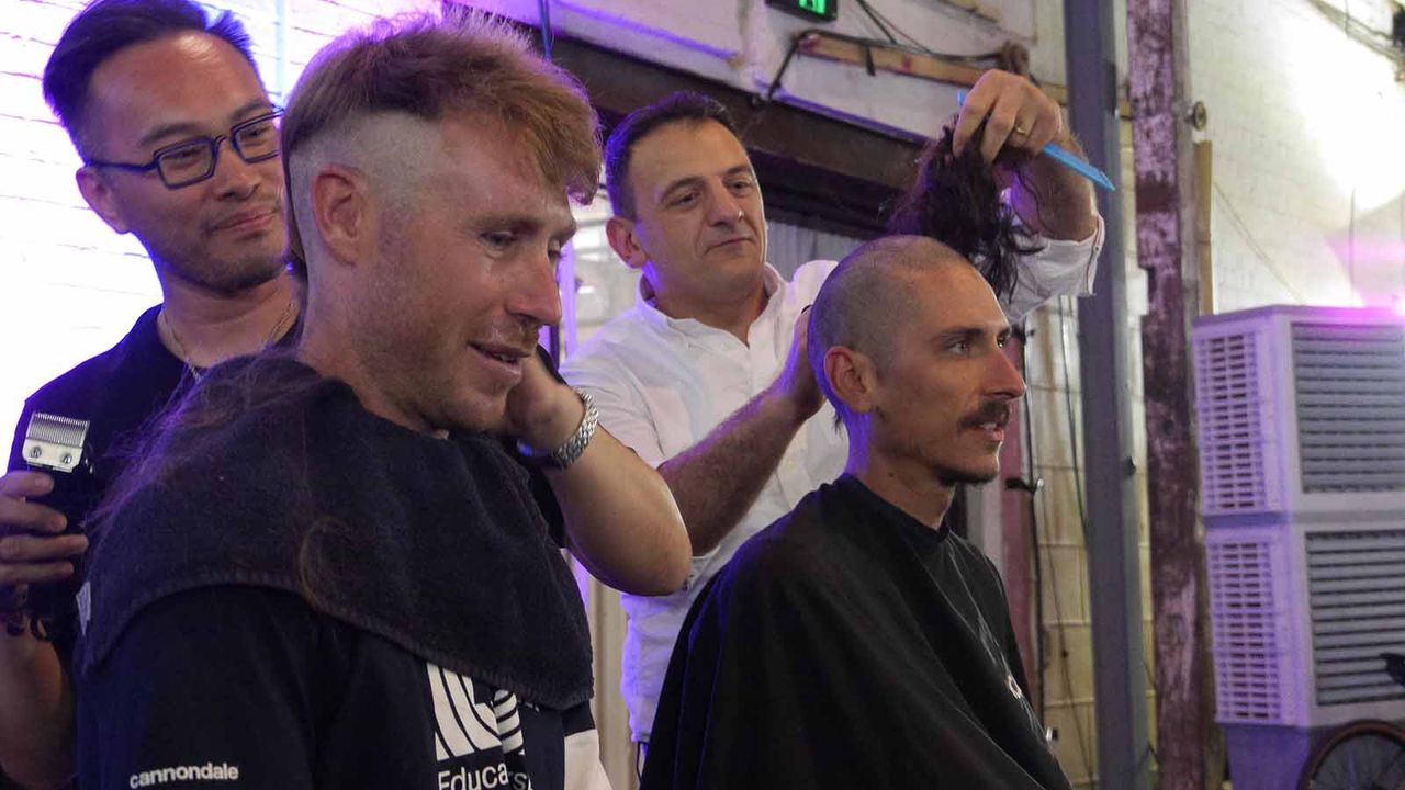Mitch Docker and Lachlan Morton haircut