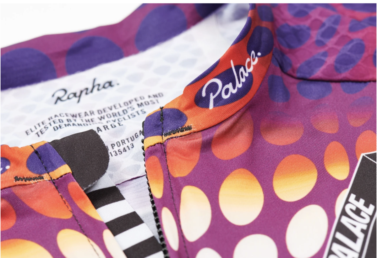 ... while Rapha&rsquo;s familiar logo enjoys a Palace version