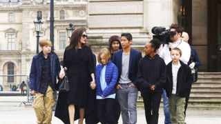 Angelina Jolie with her children visit the Louvre in Paris