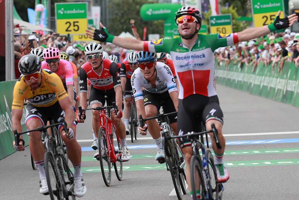 Elia Viviani wins stage 4 at the Tour de Suisse