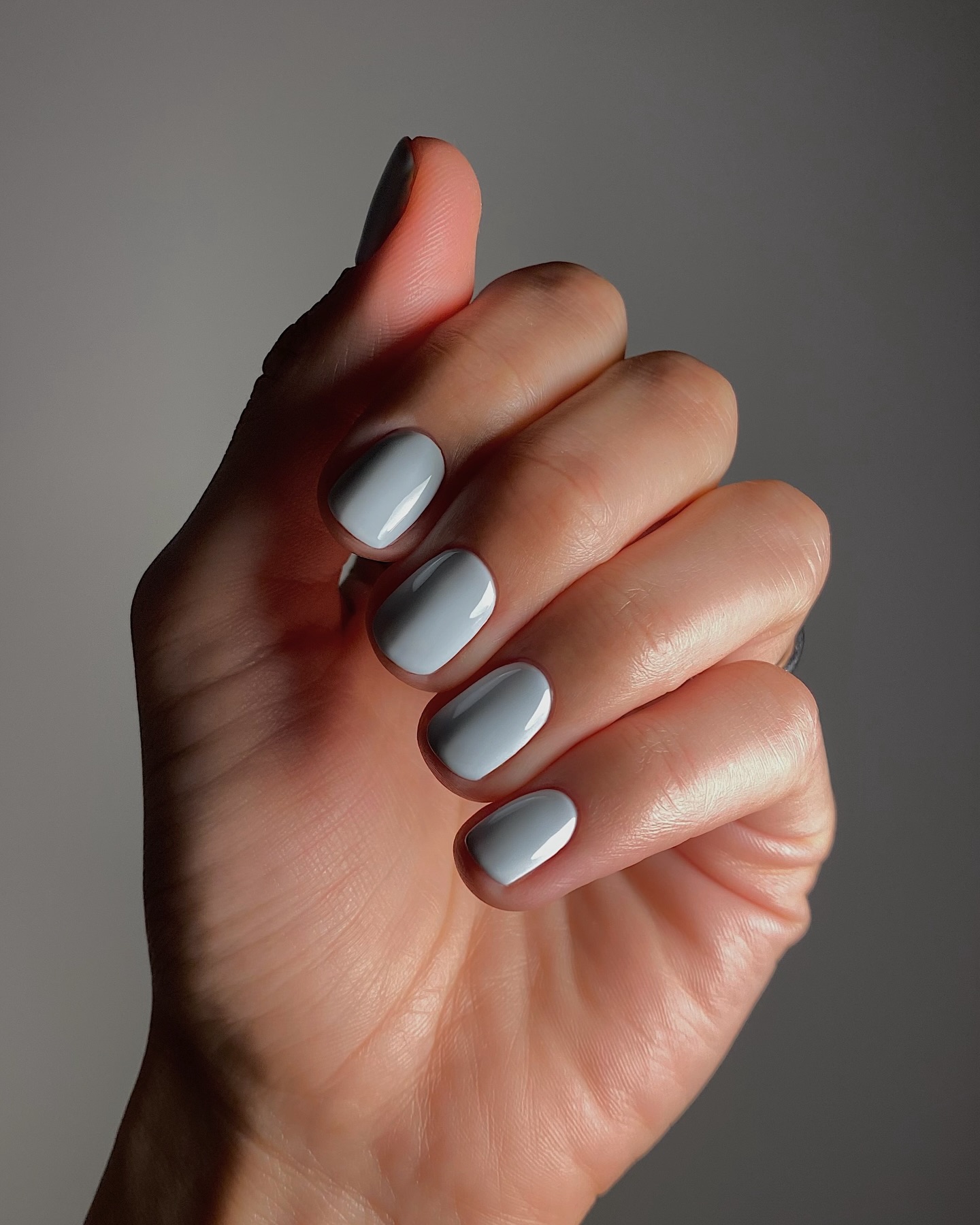 An icy blue manicure.