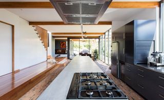 The use of Tasmanian oak throughout the property creates a sense of flow between internal and external living spaces