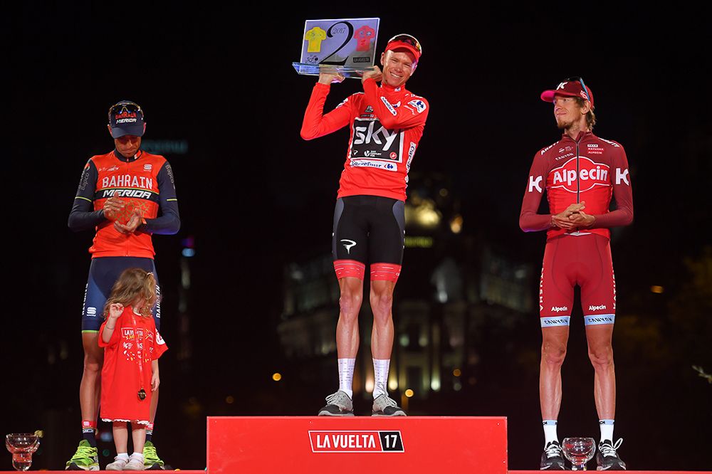 Nibali, Froome and Zakarin on the 2017 Vuelta podium