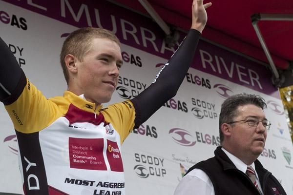 Rohan Dennis (Team Jayco Skins) was awarded the most aggressive rider of the stage jersey for his efforts in Ouyen.
