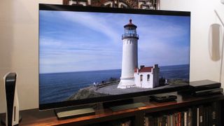 The Samsung QN900C TV from the front