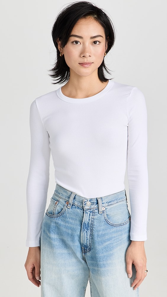 Kelly Slim Fit Long Sleeve Top - White