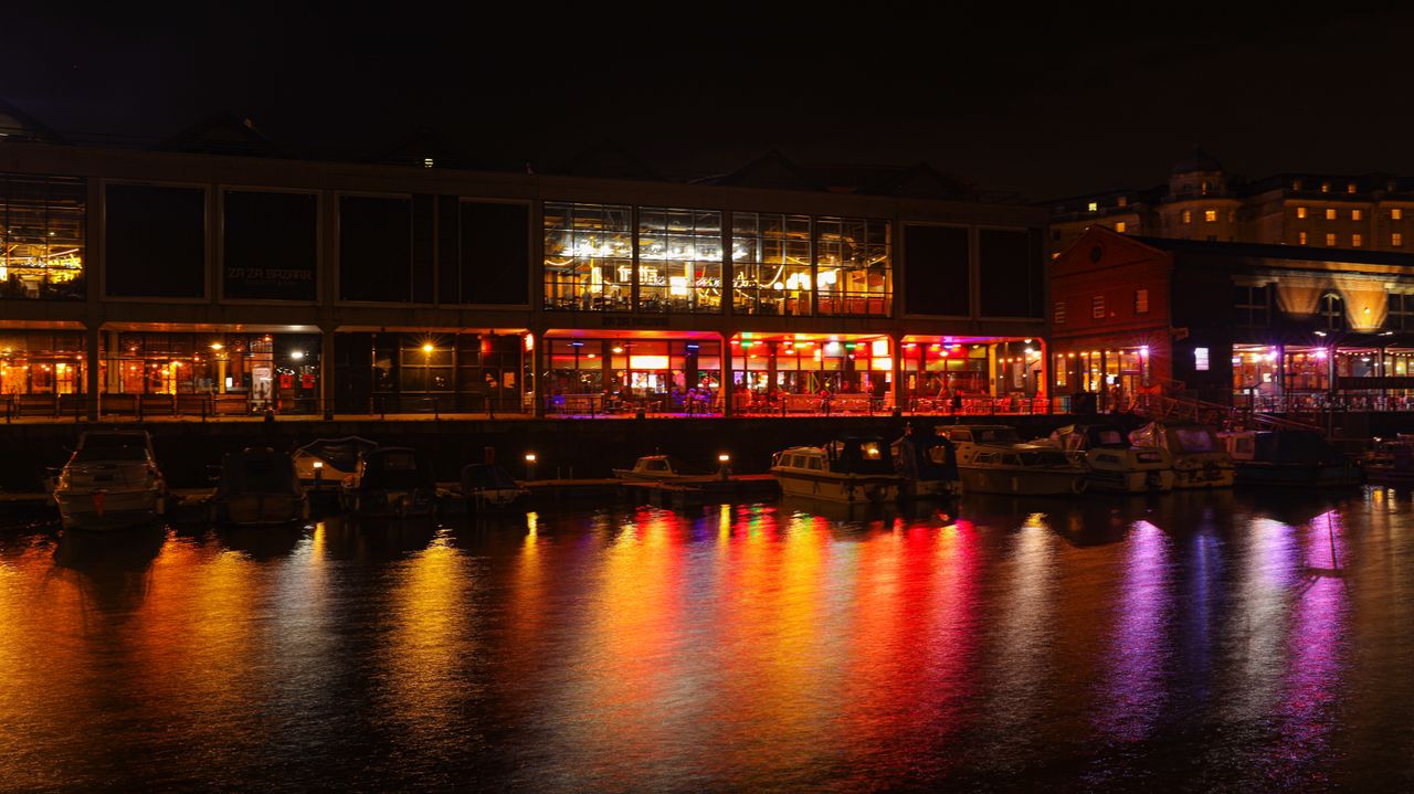 Sample image of a harbourside at night