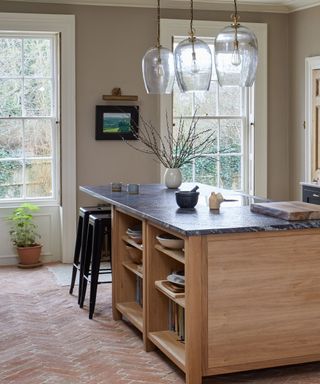 Italian kitchen decor with terracotta flooring