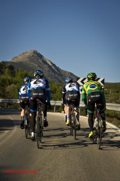 The riders enjoy the warm weather in Calpe