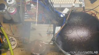 firecrackers going off on a desk while uwo's lab is typing