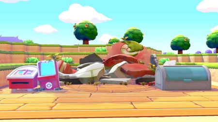 A broken Pokemon Center in a player's Pokopia Cloud Island.
