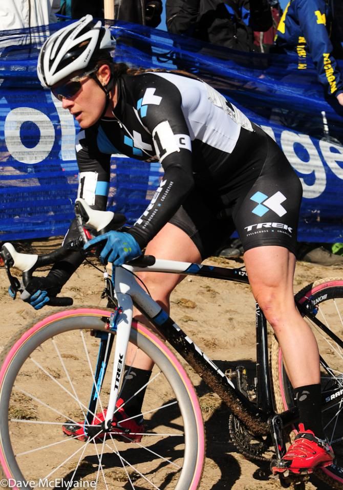 Katie Compton (Trek Cyclocross Collective) having little problem with the off-camber stuff