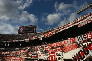 A general view inside the Estadio Monumental before the Primera Division closing season match between River Plate and Gimnasia de Jujuy at the Estadio Monumental on February 10, 2008 in Buenos Aires, Argentina.