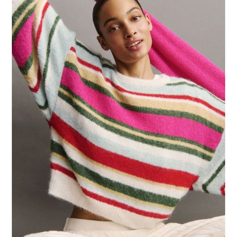 GAP, Pink Stripe Oversized Crew Neck Jumper