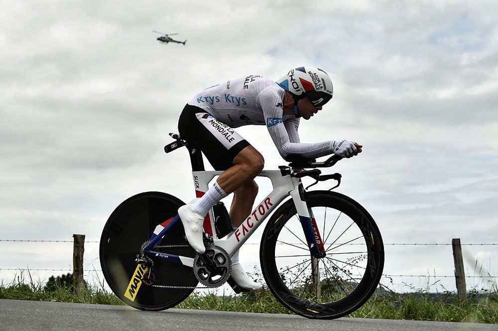 Best Young Rider Pierre Latour (AG2R La Mondiale) during his time trial at the Tour de France