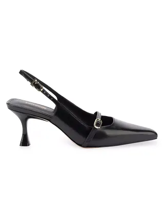 Ines 65mm Leather Slingback Pumps