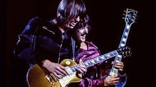 Tom Scholz and Barry Goudreau perform with Boston at Oakland Coliseum on September 21, 1978, California.