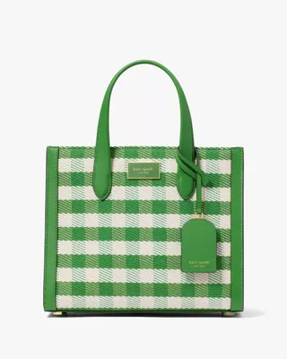 Manhattan Gingham Tweed Fabric Small Tote