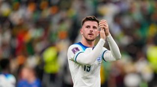 Mason Mount of England applauds the fans at full-time of the FIFA World Cup 2022 last 16 match between England and Senegal at the Al Bayt Stadium on December 4, 2022 in Al Khor, Qatar.
