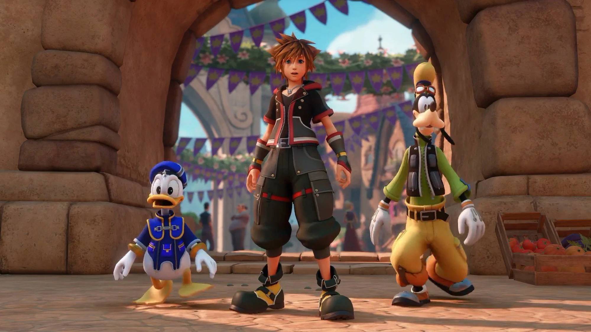 Kingdom Hearts 3 image showing Donald, Sora and Goofy