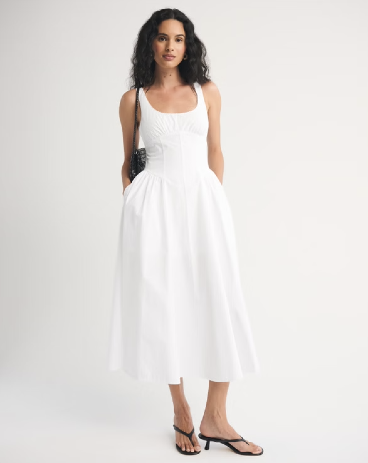 100% Cotton A&amp;f Bra-Free Dylan Midi Dress