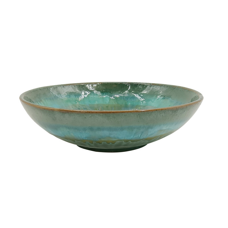 Highland Dunes D12x3" Decorative Ceramic Bowl With Blue Reactive Glaze &amp;amp; Reviews | Wayfair
