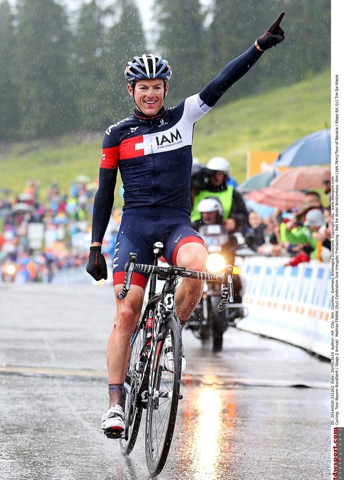 Mathias Frank (IAM Cycling) takes the stage two victory