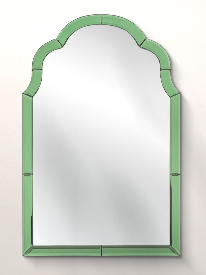 Green Aurora glass wall mirror