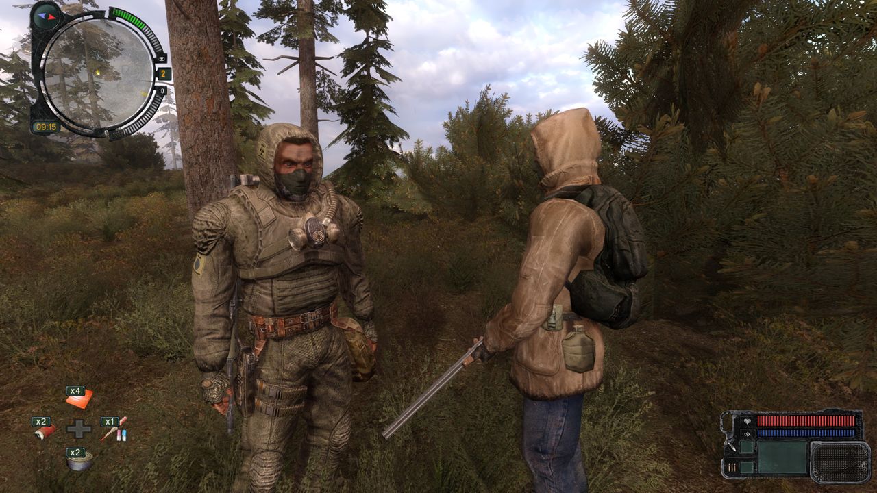 Two Stalkers stand in the wilderness.