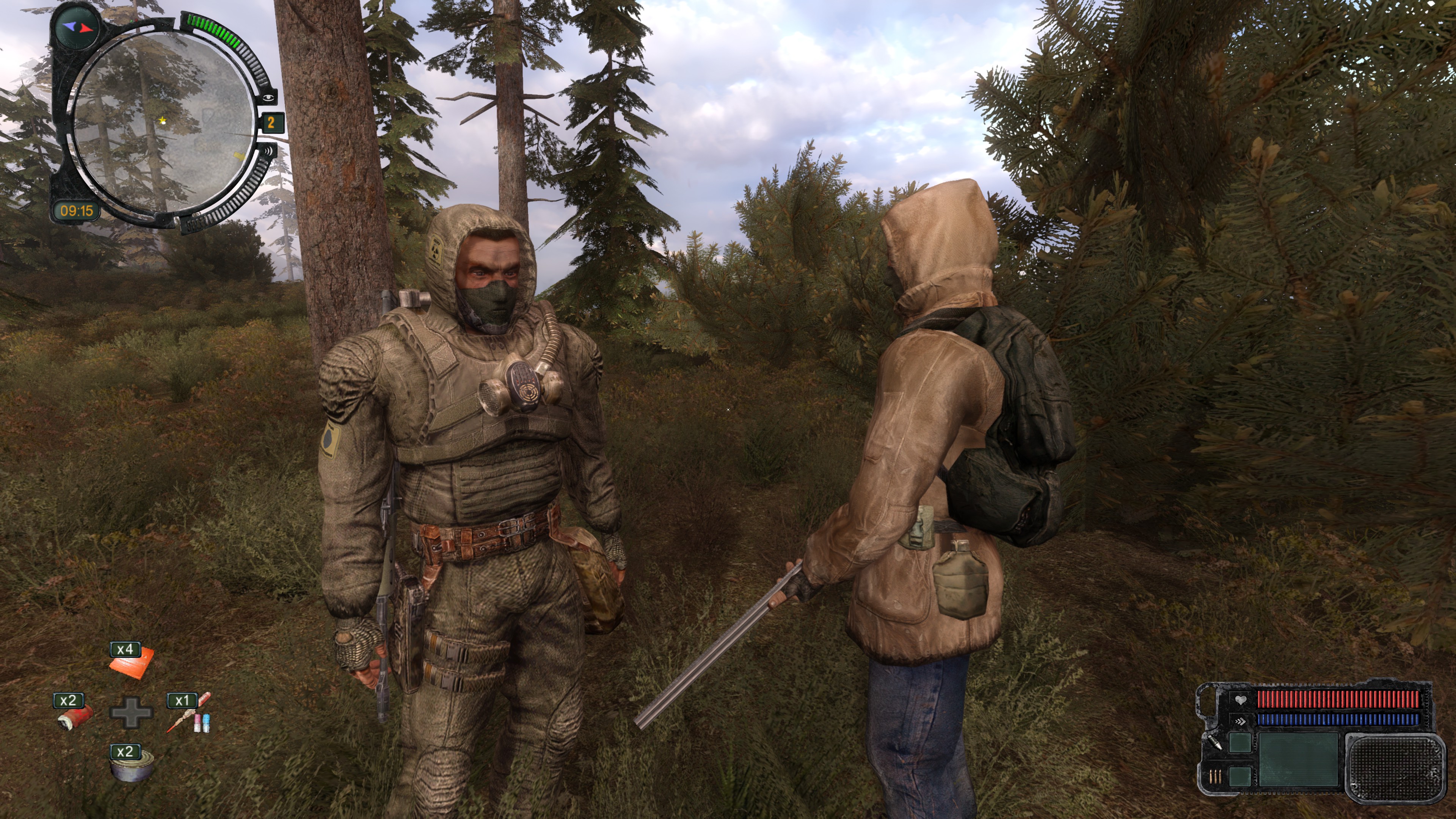 Two Stalkers stand in the wilderness.