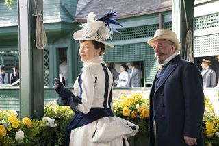 Carrie Coon and Nathan Lane in The Gilded Age