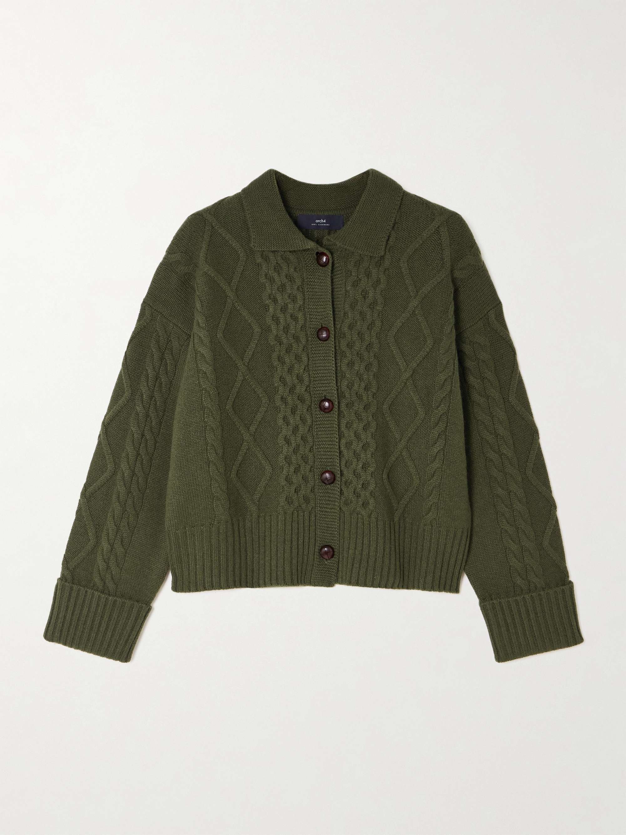 Columbia Cable-Knit Cashmere Cardigan