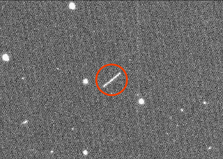 The circled streak in the center of this image is asteroid 2020 QG, which came closer to Earth than any other non-impacting asteroid on record. It was detected by the Zwicky Transient Facility on Sunday (Aug. 16), six hours after its closest approach, which took place that day at 12:08 a.m. EDT (Saturday, Aug. 15 at 9:08 p.m. PDT).