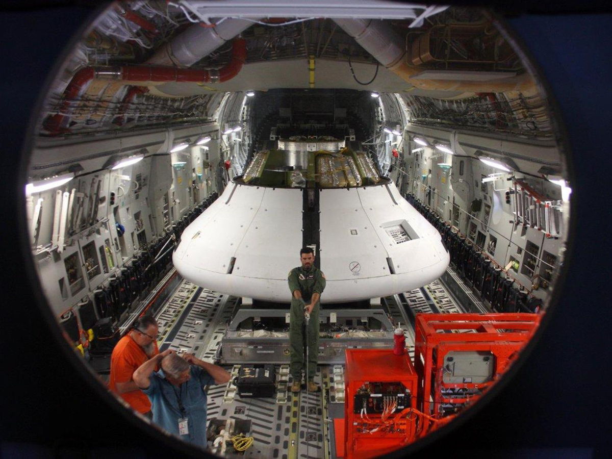 Orion Model Loaded Into C-17