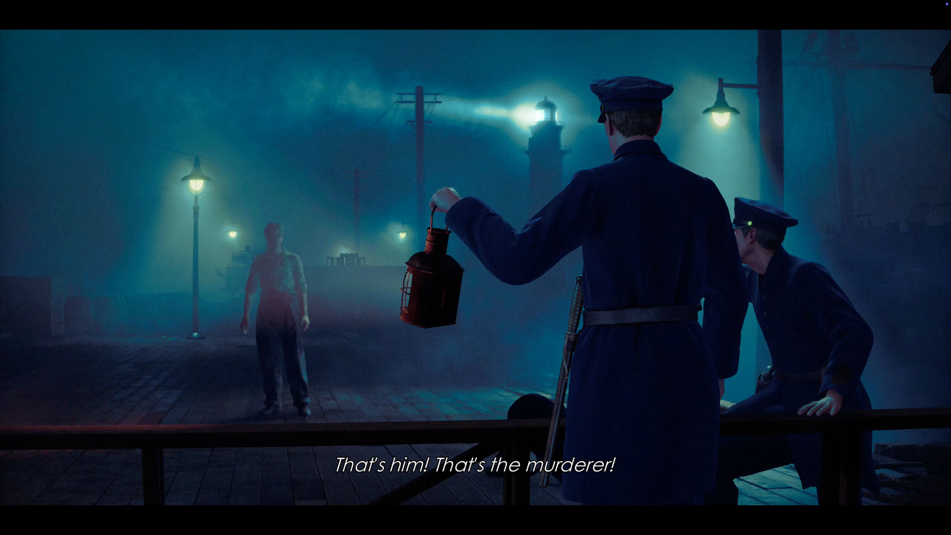 American police see Makoto Daito in the fog in Stranger Than Heaven, and yell out: &amp;quot;That's him! That's the murderer!&amp;quot;