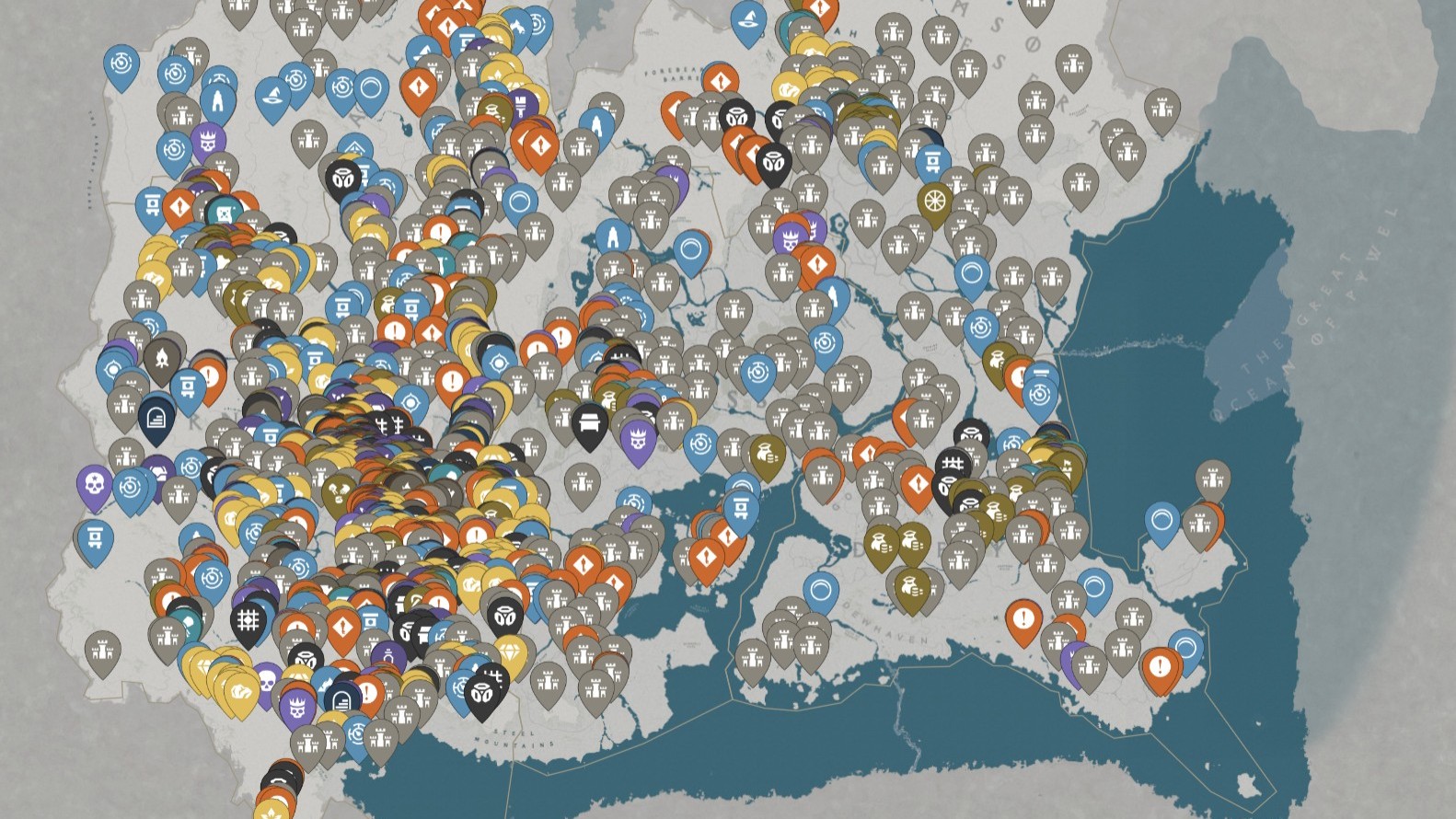 Interactive map of Crimson Desert's world, Pywel.