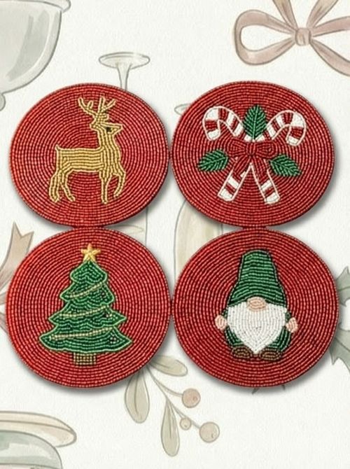 Folkulture Christmas Coasters Set of 4
