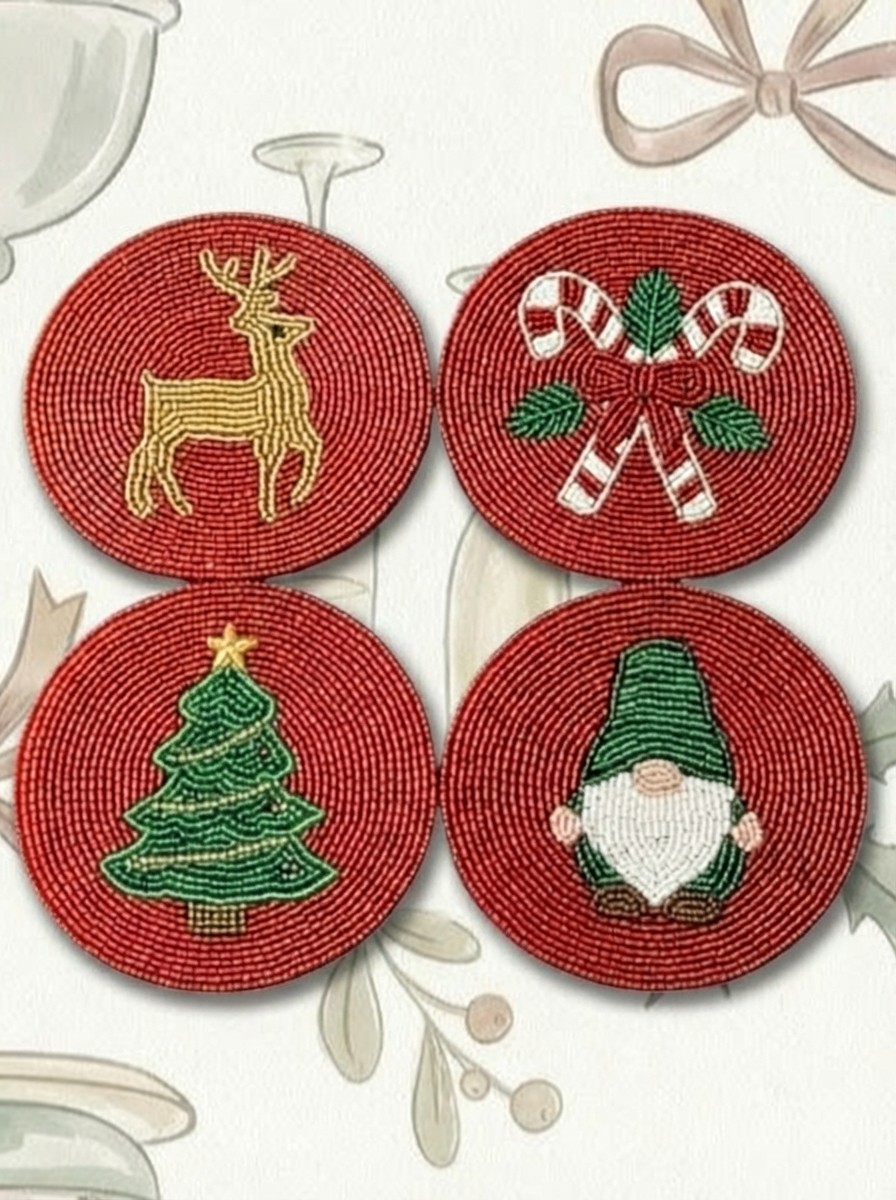 Folkulture Christmas Coasters Set of 4