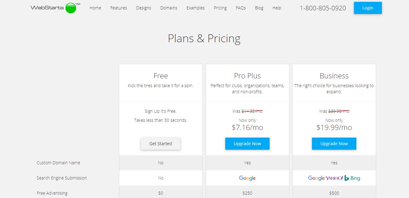 Here's a snapshot of WebStarts plans and prices&nbsp;