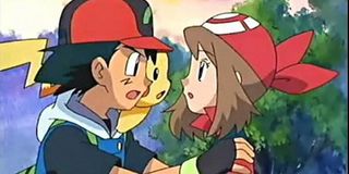 Ash with one of his brand new companions, May, in Pokemon: Ruby & Saphire.