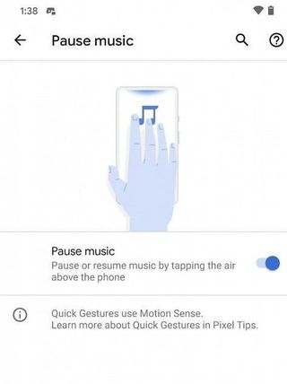 Google Pixel 4 Android 11 Motion Sense Pause