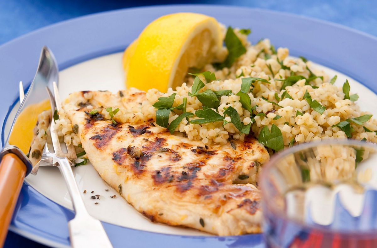 Griddled chicken escalopes Greek Recipes GoodtoKnow
