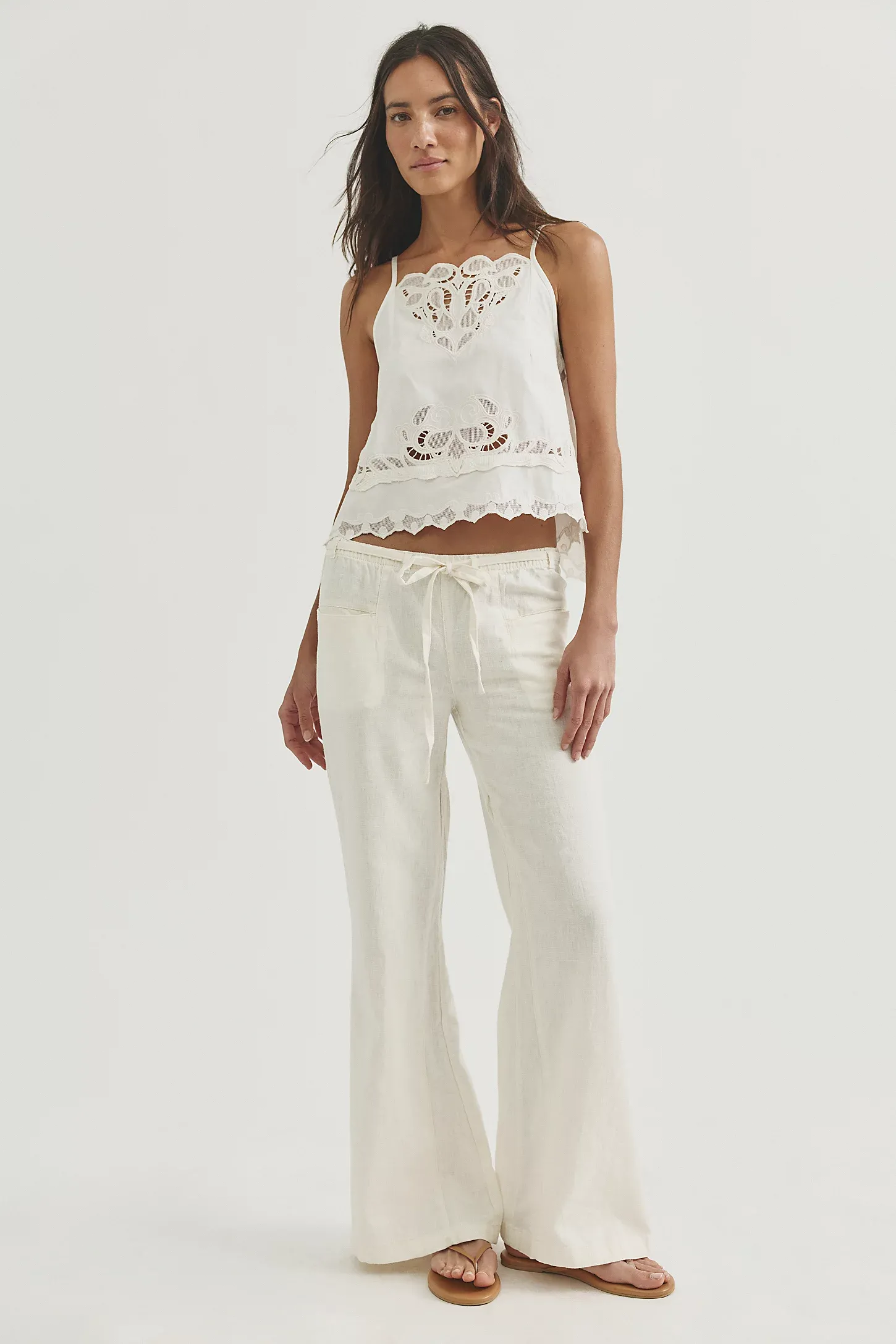 Free People, Break the Ice Linen Flare Pants